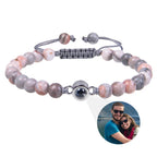 Couple Bracelet with Photo Stone