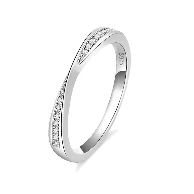 Couple's Rings Silver Engagement Set