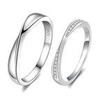 Couple's Rings Silver Engagement Set