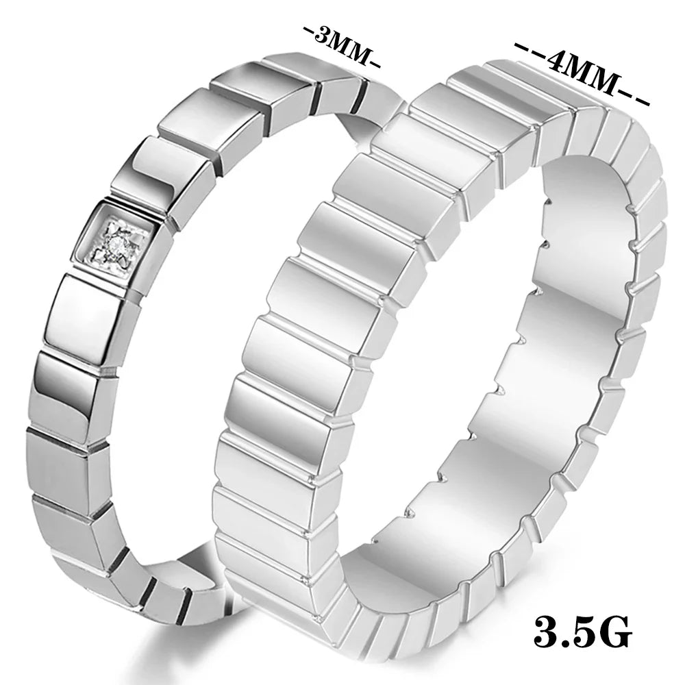 Couple's Rings Striped Wedding Bands (2 Pieces)