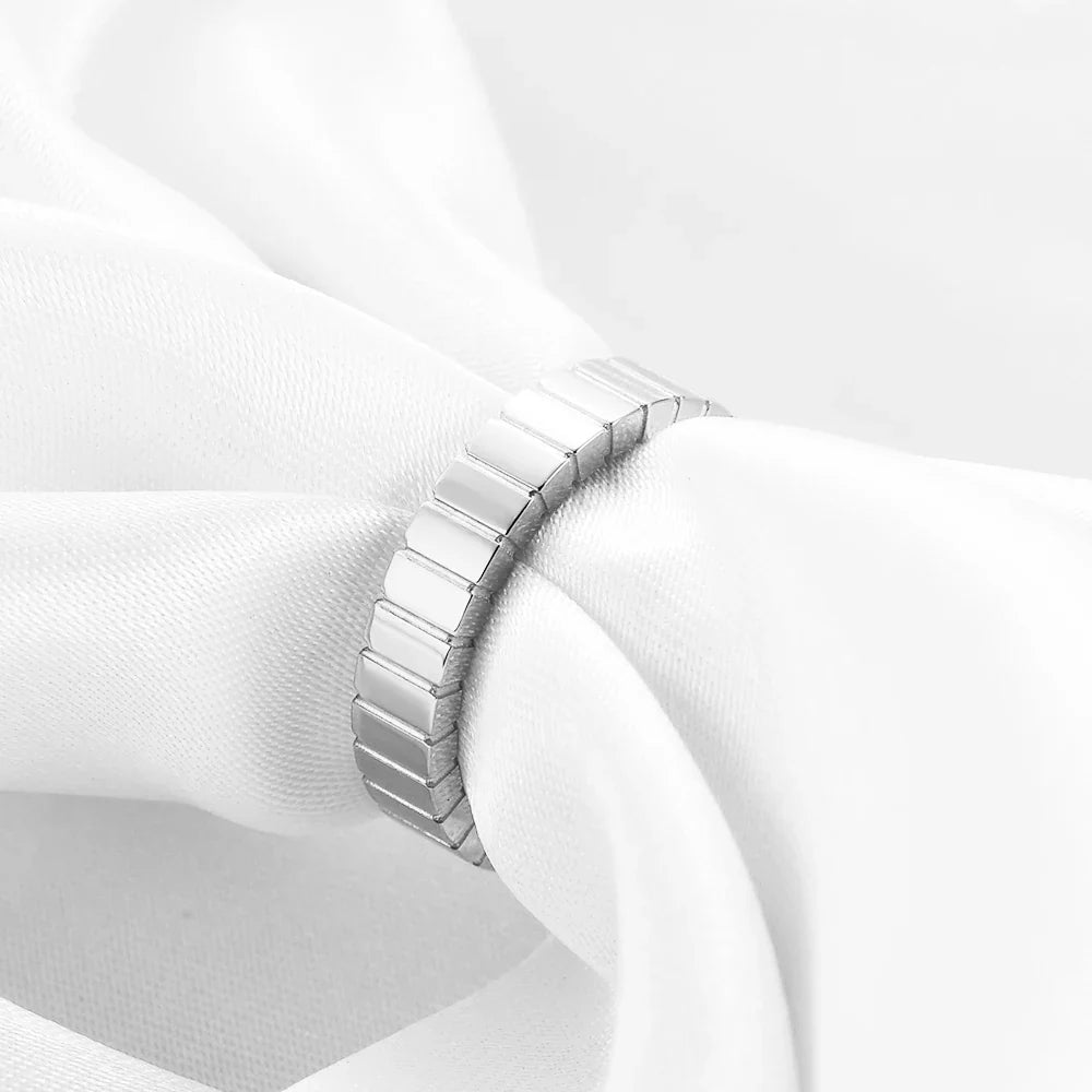 Couple's Rings Striped Wedding Bands (2 Pieces)