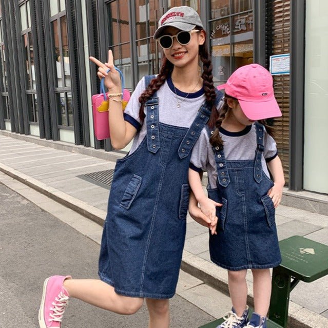 Mother-Daughter Dress Blue Denim Apron