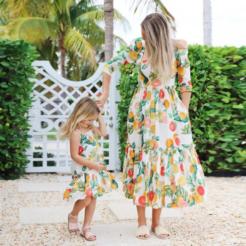 Mother Daughter Dress Fruit