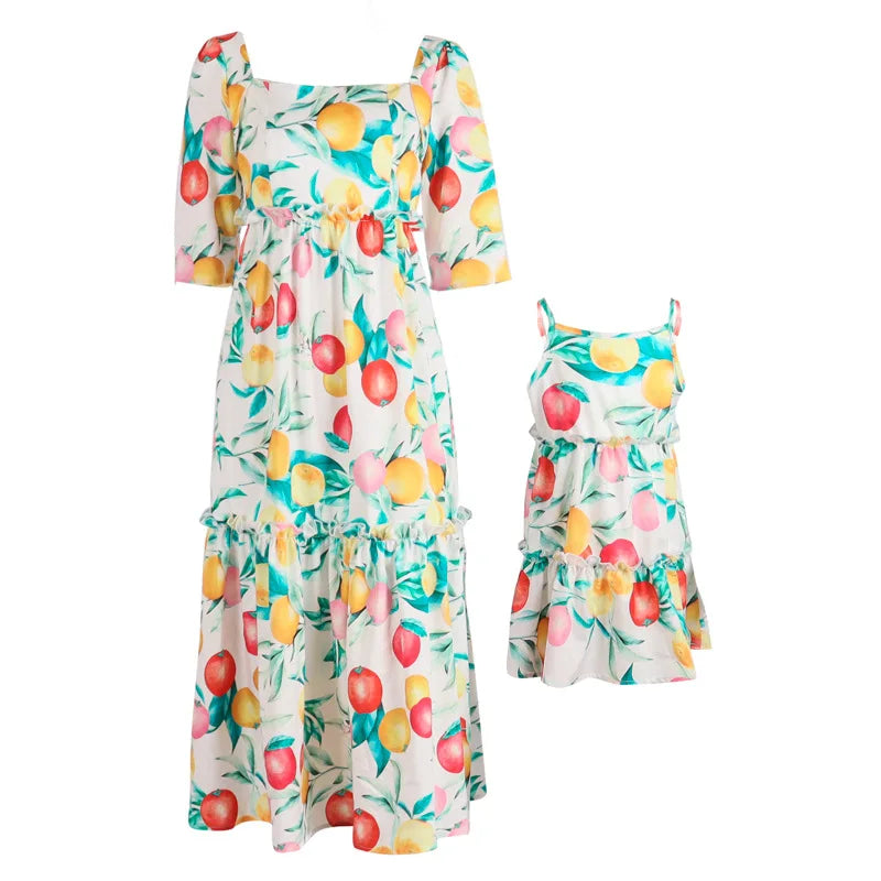 Mother Daughter Dress Fruit