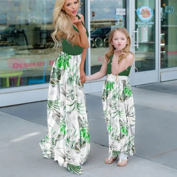 Mother Daughter Dress Green