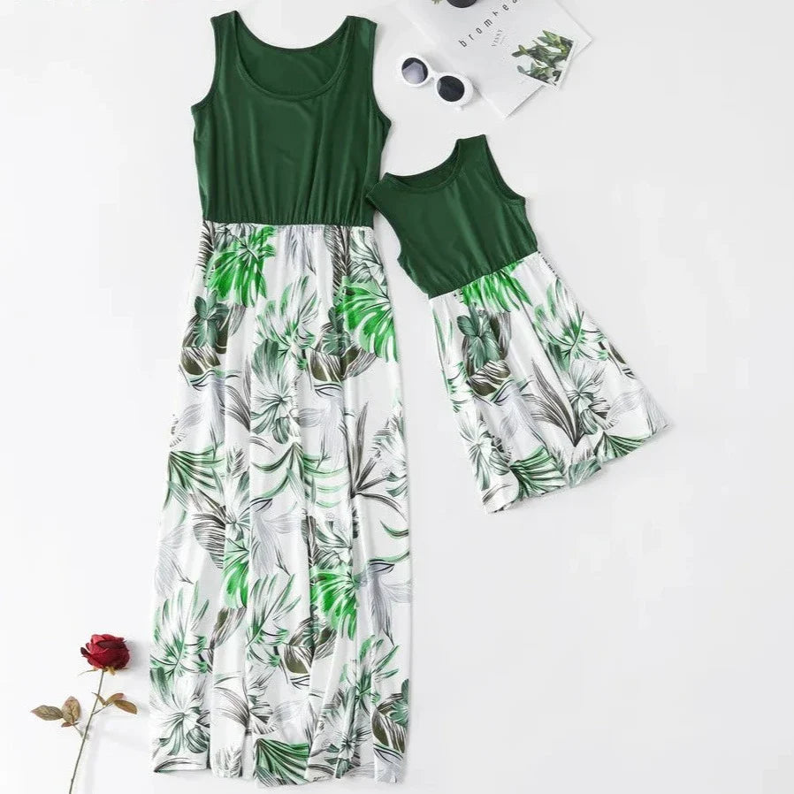 Mother Daughter Dress Green