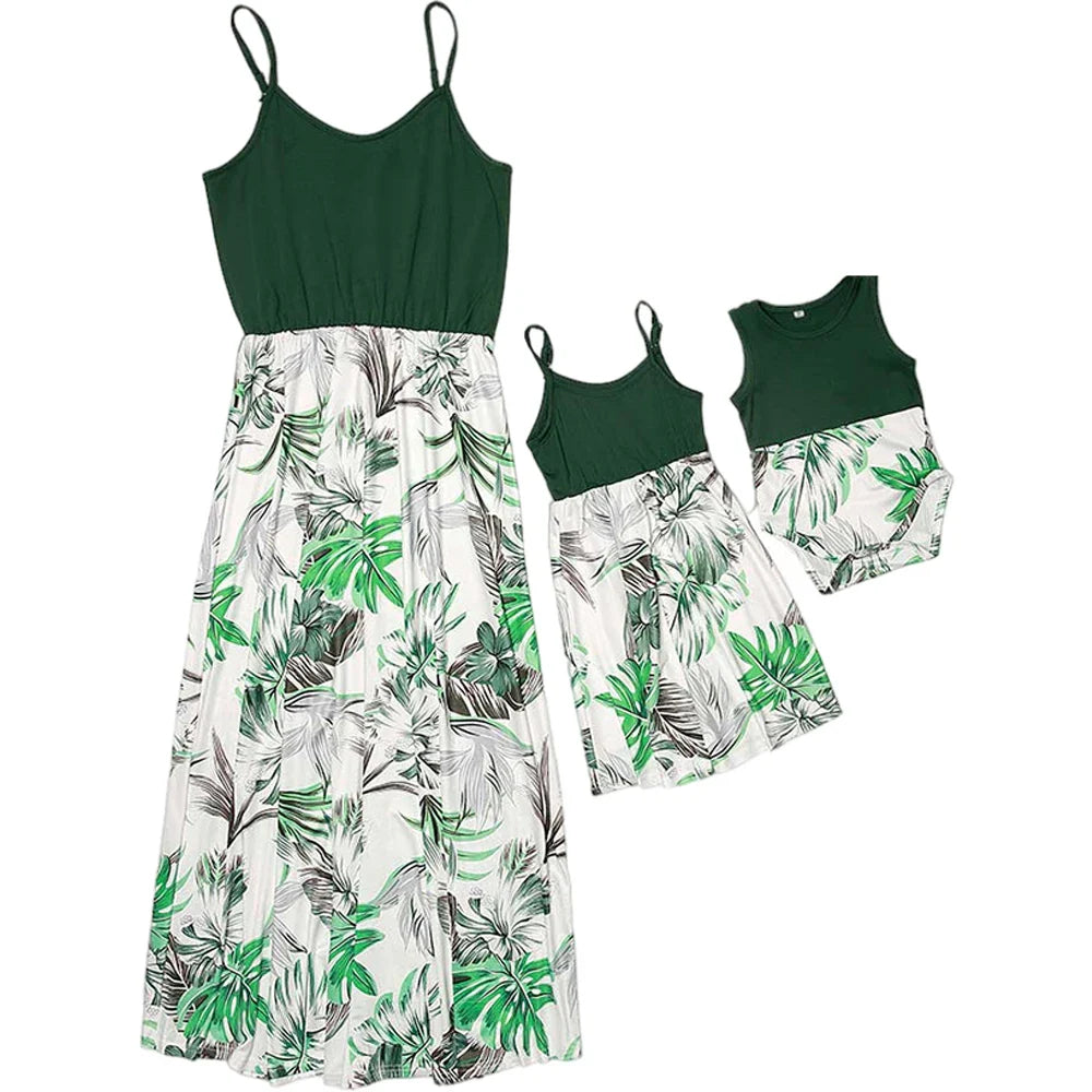 Mother Daughter Dress Green