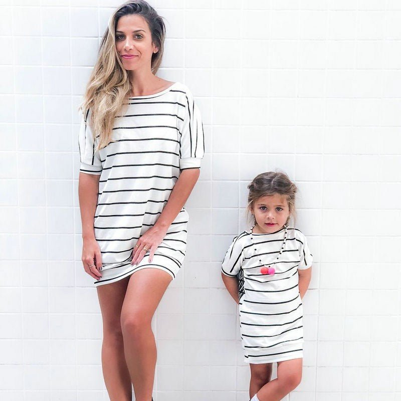 Mother-Daughter Dress with Black Wings