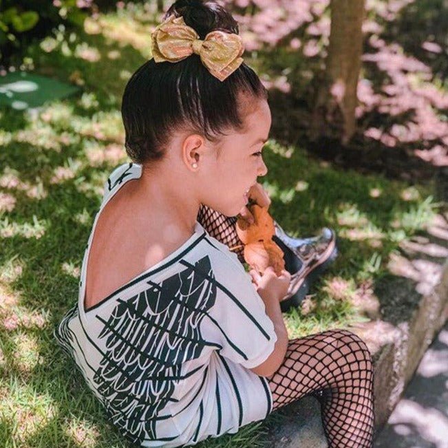 Mother-Daughter Dress with Black Wings