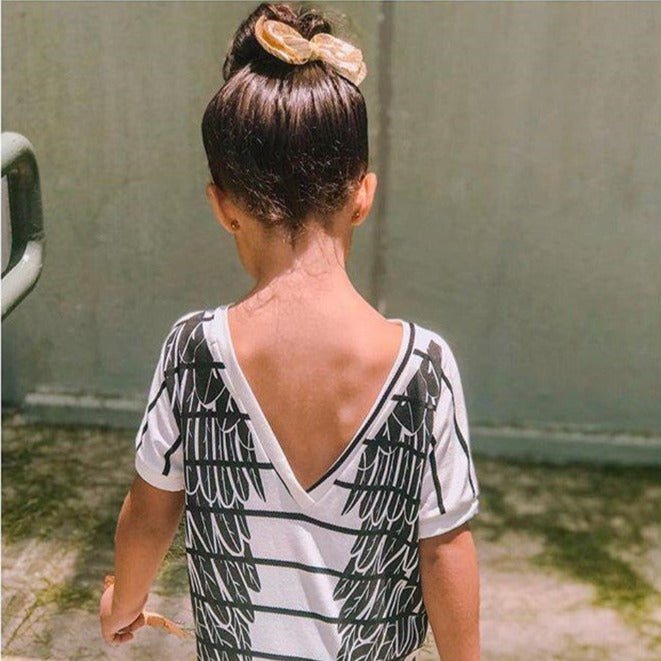 Mother-Daughter Dress with Black Wings